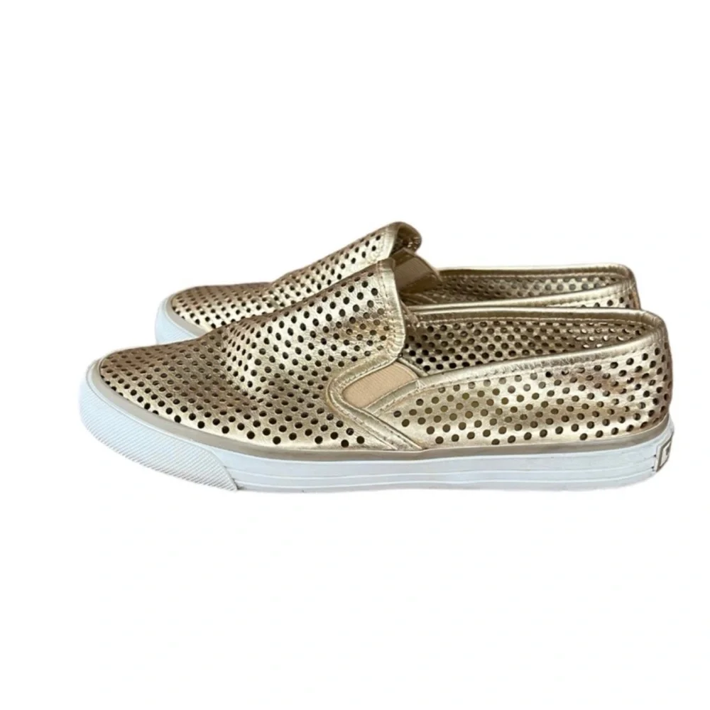 Tory Burch Jesse Metallic Gold Slip On Women's Sneakers Size 6.5